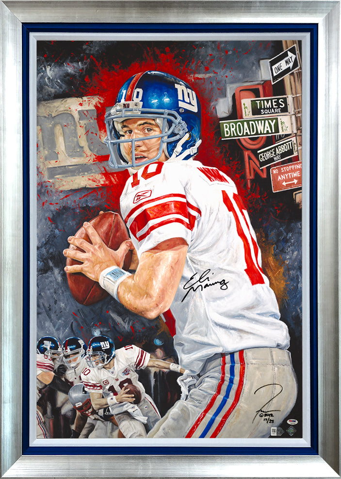 Eli Manning Autographed and Framed White New York Giants Jersey