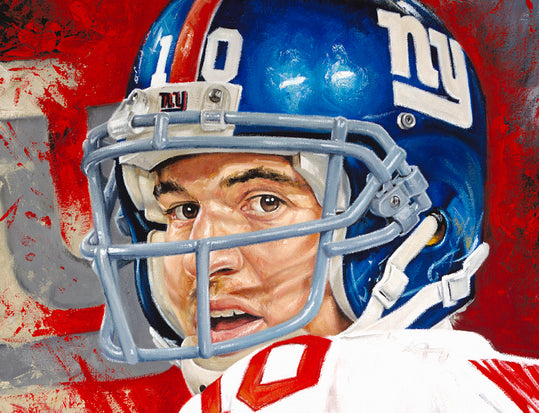 eli manning, "championship state of mind" 24x36 auto aroc w/ 'sb mvp' insc, artist proof, l.e. 10
