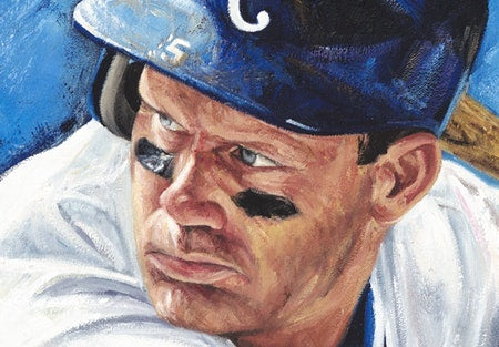george brett, "royalty" 24x36 auto aroc, l.e. 25