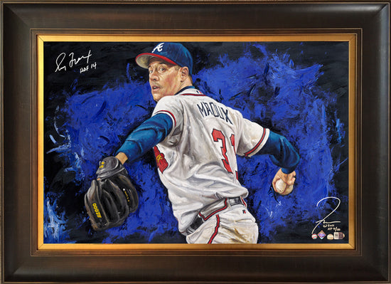 greg maddux, "complete control" 24x36 auto aroc artist proof, l.e. 10