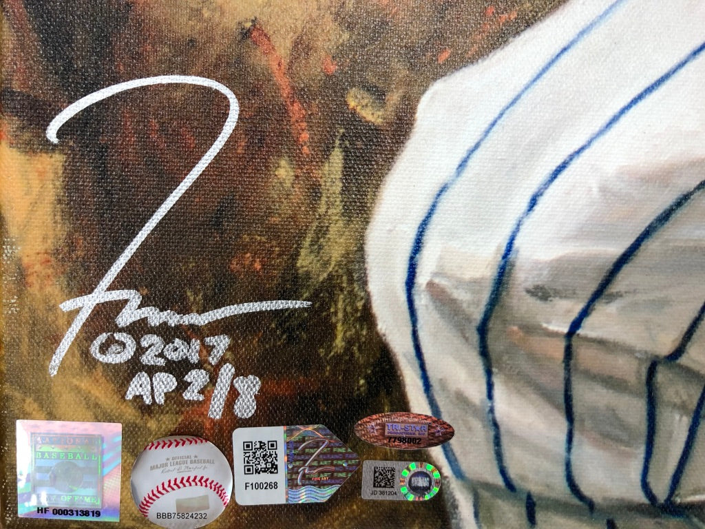 Ryne Sandberg Signed Autographed Blue Stat Baseball Jersey 