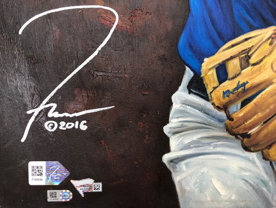 chicago cubs 2016 ws champs, "the wait is over" 36x54 orig, multi-auto