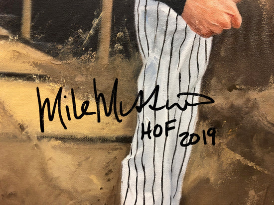 mlb hof class of 2019, "class of 2019" 30x45 multi-auto aroc, rivera, martinez, mussina, smith, baines, l.e. 10