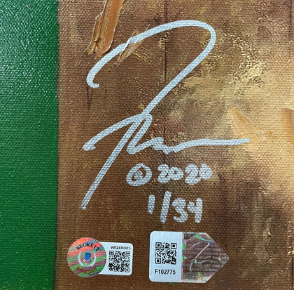 giannis antetokounmpo, "cream of acrop" 19x42 auto aroc, l.e. 34