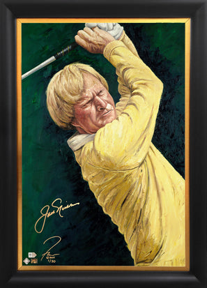jack nicklaus, "staring down the flag" 24x36 auto aroc, l.e. 30