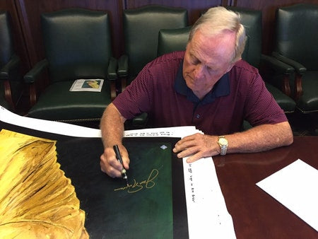 jack nicklaus, "staring down the flag" 24x36 auto aroc, l.e. 30