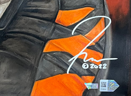 joe burrow, "untamed" 30x45 orig, auto burrow