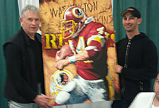 john riggins, "raging bull" 24x36 auto aroc, l.e. 44