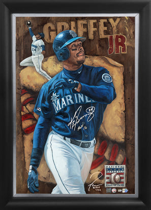 ken griffey jr., "here's looking at you, kid" 24x36 auto aroc w/ 'hof 2016' ins, l.e. 33