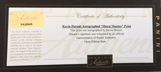 kevin durant, "sharp shooter" 30x45 orig, auto durant