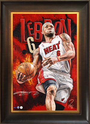 lebron james, "take no prisoners" 24x36 auto aroc, l.e. 16
