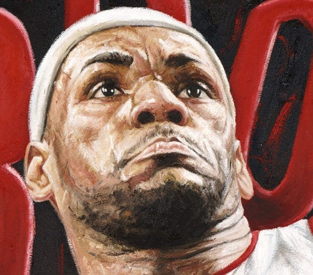 lebron james, "take no prisoners" 24x36 auto aroc, l.e. 16
