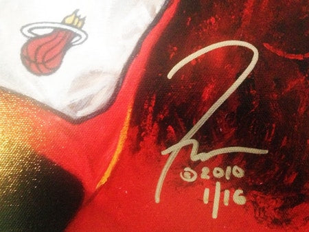 lebron james, "take no prisoners" 24x36 auto aroc, l.e. 16