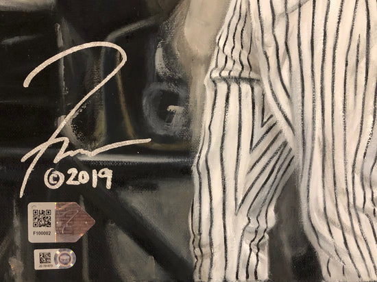 mariano rivera, "unanimous" 30x45 orig, auto rivera w 'hof 2019 & unanimous' ins