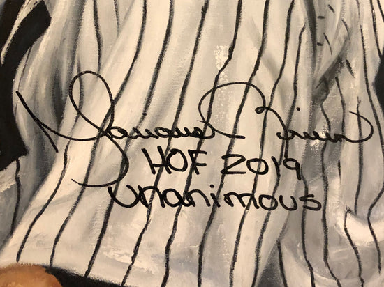 mariano rivera, "unanimous" 30x45 orig, auto rivera w 'hof 2019 & unanimous' ins