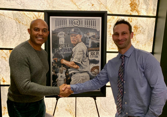 mariano rivera, "unanimous" 30x45 orig, auto rivera w 'hof 2019 & unanimous' ins