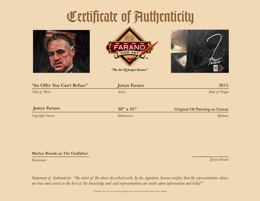 the godfather, "an offer you can't refuse" 30x45 orig
