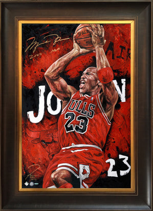 michael jordan, "legend.", 24x36 auto aroc w/ 'hof 2009' ins, artist proof, l.e. 5