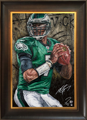 michael vick, "redemption" 24x36 auto aroc, l.e. 17