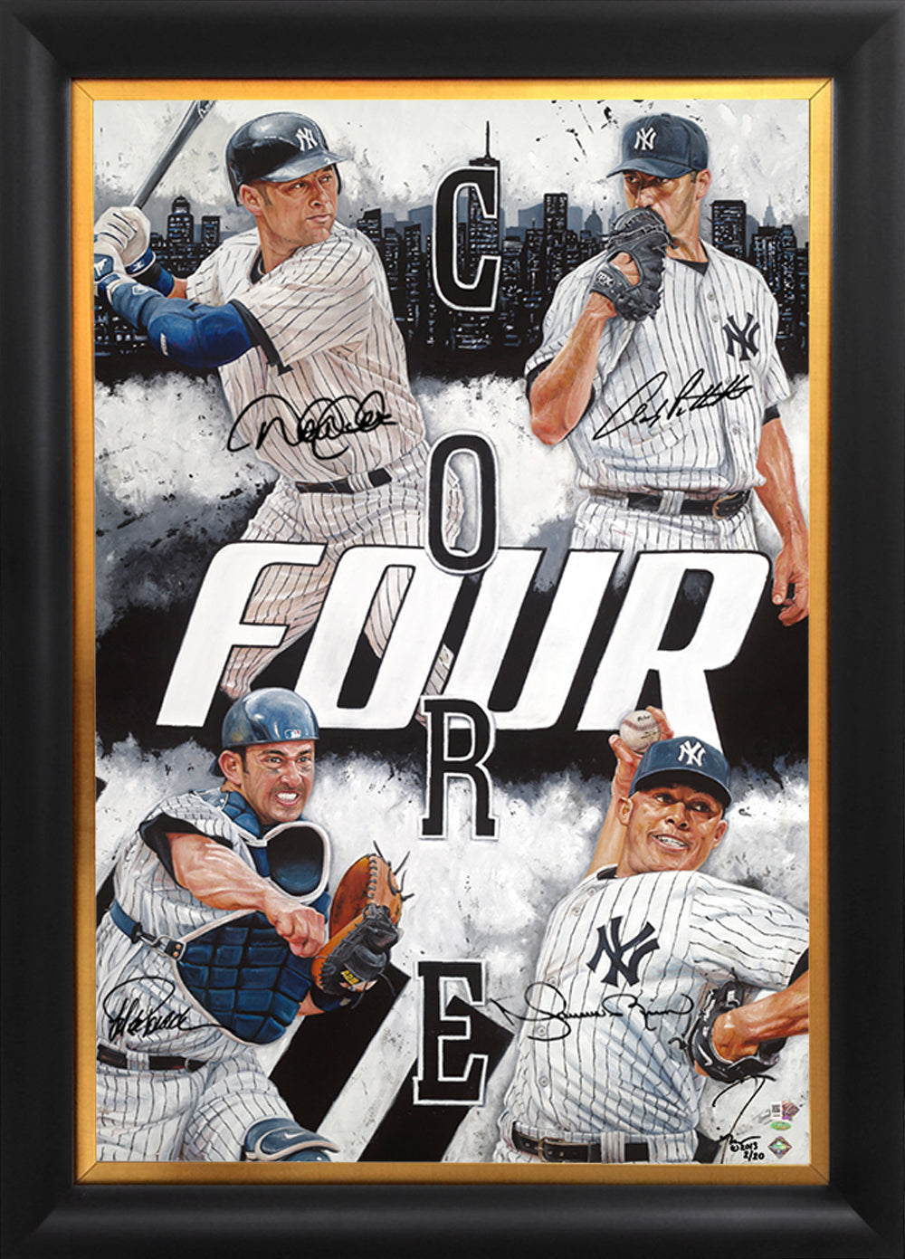 Core Four Signed Baseball Photo NY Yankees Derek Jeter