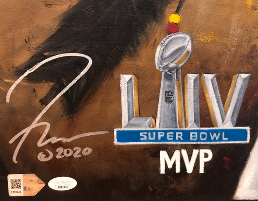 patrick mahomes, "commander in chief" 30x45 orig, auto mahomes