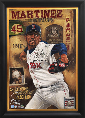 pedro martinez, "who's your daddy" 24x36 auto aroc w/ "hof 2015 & who's your daddy" ins, artist proof, l.e. 4