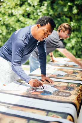 pedro martinez, "who's your daddy" 24x36 auto aroc w/ "hof 2015 & who's your daddy" ins, artist proof, l.e. 4
