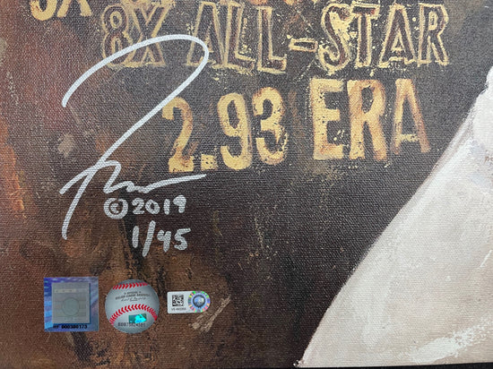 pedro martinez, "who's your daddy" 24x36 auto aroc w/ "hof 15" ins, auto martinez, l.e. 45