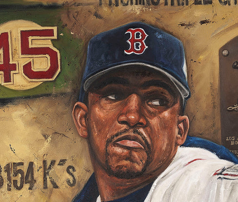 pedro martinez, "who's your daddy" 24x36 auto aroc w/ "hof 2015 & who's your daddy" ins, artist proof, l.e. 4