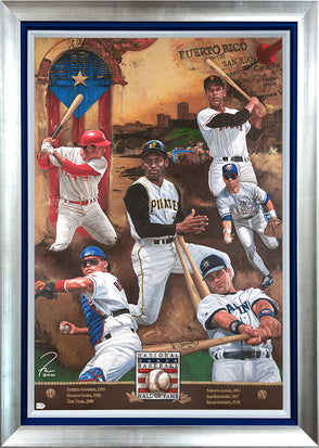 puerto rico hall of famers, "hall of enchantment" 30x45 auto artist proof, l.e. 6