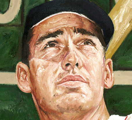 red sox leftfielders, "50 years of excellence in leftfield" 30x45 orig, multi-auto yaz, rice