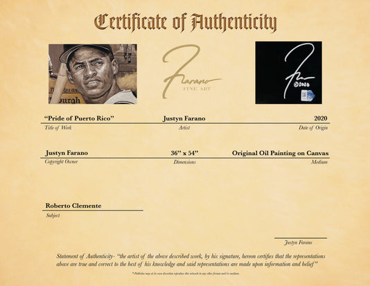 roberto clemente, "pride of puerto rico" 36x54 orig