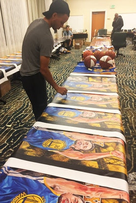 steph curry, "rain man" 24x36 auto aroc, auto curry l.e. 30