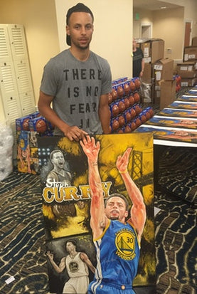 steph curry, "rain man" 24x36 auto aroc, auto curry l.e. 30