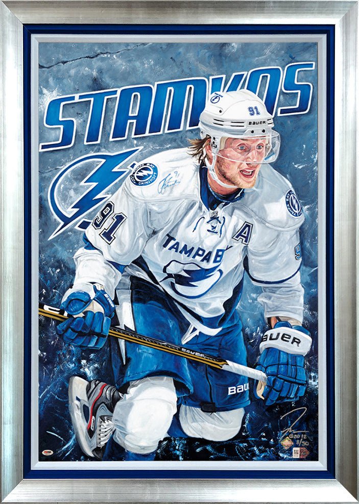 Steven Stamkos Tampa Bay Lightning Framed Autographed 20 x 24 in Focus Photograph with Best Hockey Town Ever Inscription - Limited Edition of 20