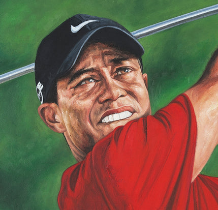 tiger woods, "masterful" 24x36 auto aroc, l.e. 50
