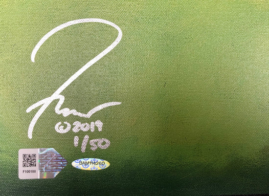 tiger woods, "masterful" 24x36 auto aroc, l.e. 50