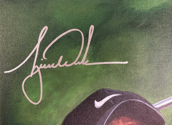 tiger woods, "masterful" 24x36 auto aroc, l.e. 50