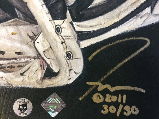 tim thomas, "denied" 24x36 auto aroc, l.e. 30