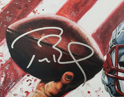 tom brady, "the incumbent" 24x36 auto aroc, l.e. 45