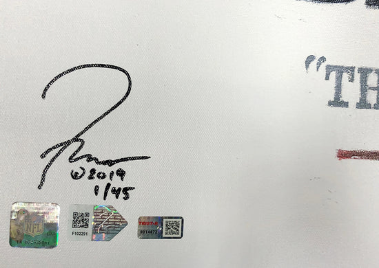 tom brady, "the incumbent" 24x36 auto aroc, l.e. 45