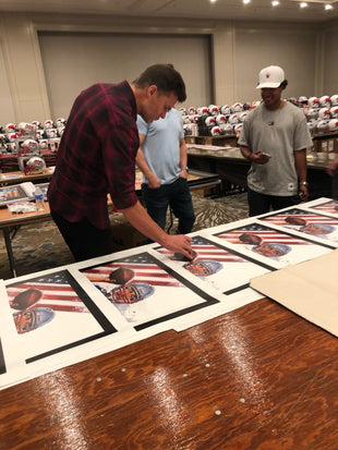 tom brady, "the incumbent" 24x36 auto aroc, l.e. 45