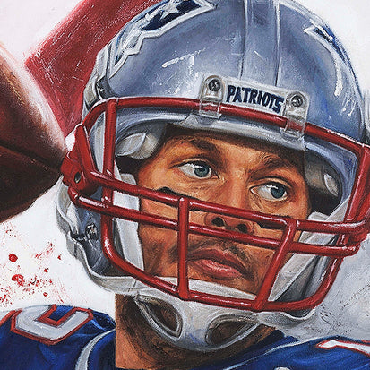 tom brady, "the incumbent" 30x45 orig w/'boston strong' ins, auto brady
