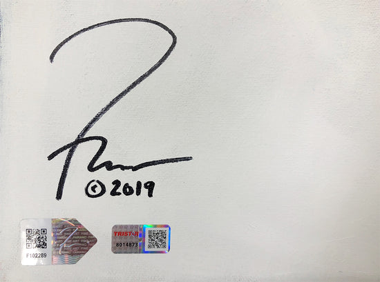tom brady, "the incumbent" 30x45 orig w/'boston strong' ins, auto brady