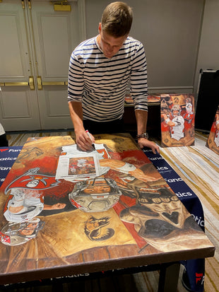 tom brady, "not done yet" 24x36 auto aroc, artist proof, l.e. 3