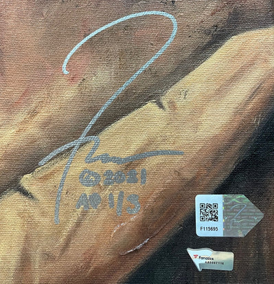 tom brady, "not done yet" 24x36 auto aroc, artist proof, l.e. 3