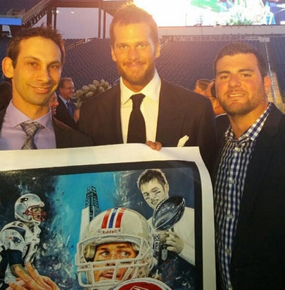 tom brady, "on a mission" 24x36 auto aroc, l.e. 24