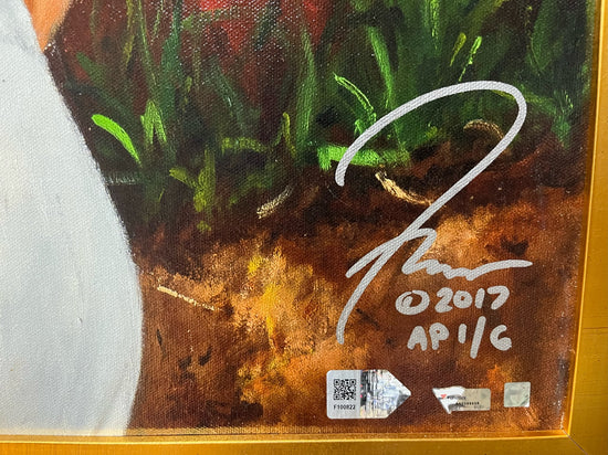 tom brady, "runnin' out of fingers" 30x45 auto aroc, artist proof, l.e. 6
