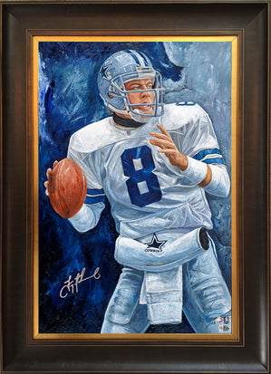 troy aikman, "precision" 24x36 auto aroc, l.e. 22