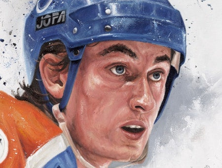 wayne gretzky, "immortal on ice" 24x36 auto aroc, l.e. 23